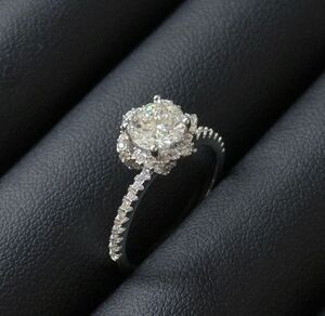 1 ct. Moissanite White Gold Plated Ring New